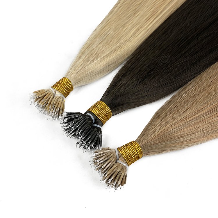 Superior Quality Skillful Manufacture Nano Ring Raw Cuticle Aligned Human Hair Nano Ring Hair Extension