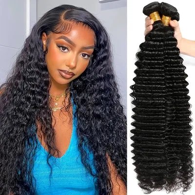Hot Selling Natural 100% Raw Unprocessed Human Brazilian Hair Bundles With Frontal Ombre Loose Deep Wave Bulk Hair Extension