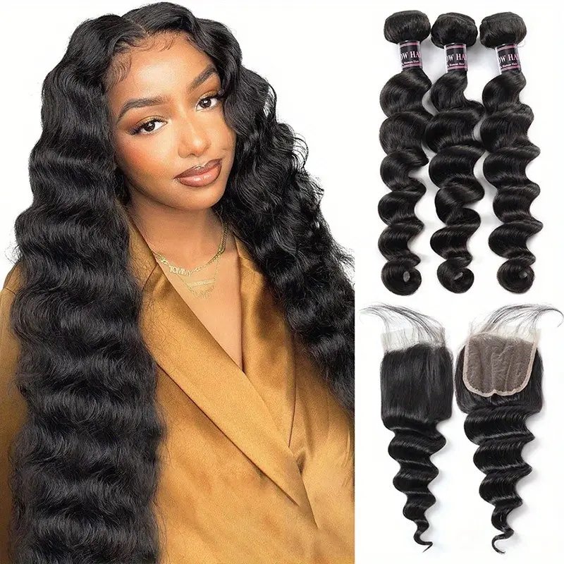 Hot Selling Natural 100% Raw Unprocessed Human Brazilian Hair Bundles With Frontal Ombre Loose Deep Wave Bulk Hair Extension