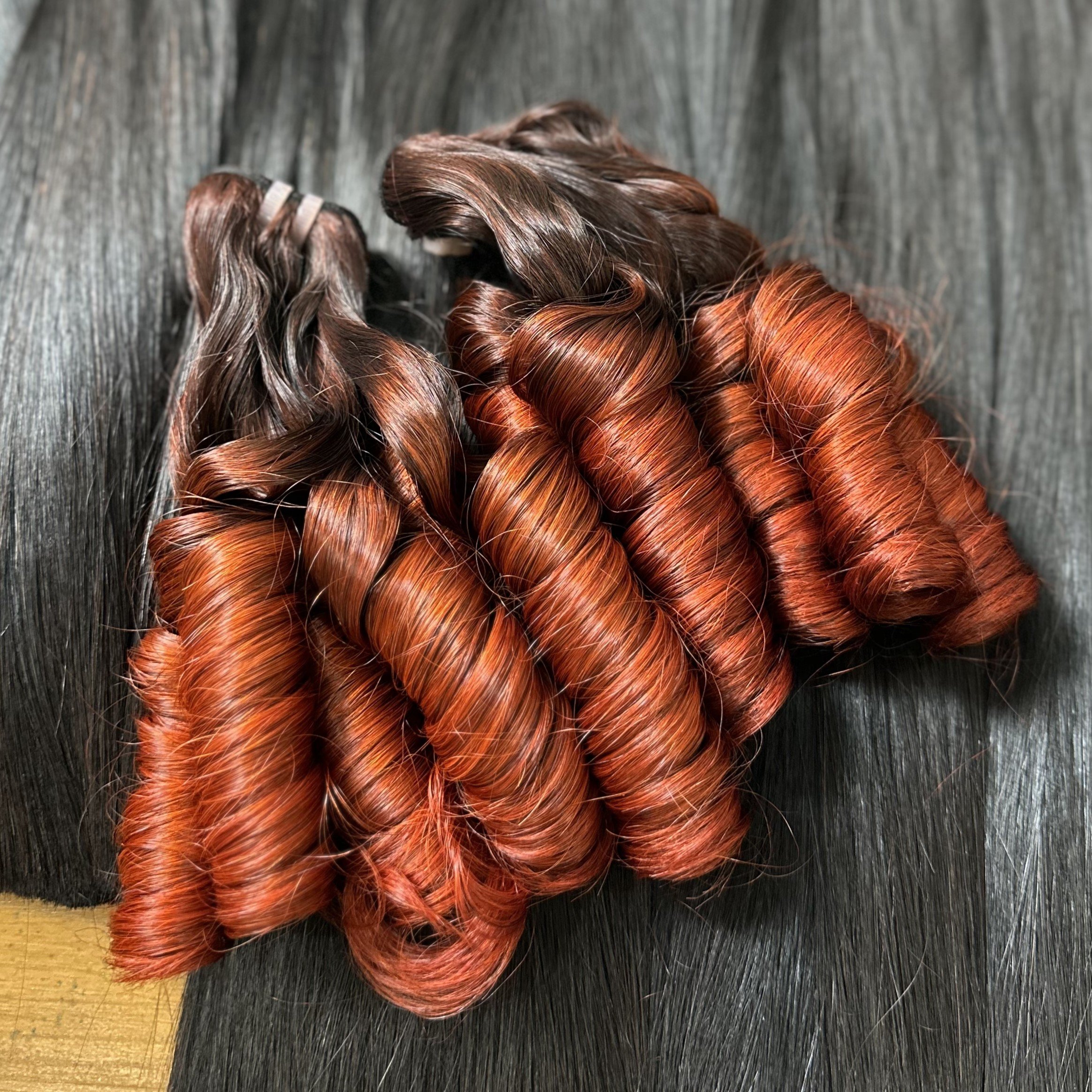 SDD BOUNCY CURLS ORANGE SHADES CUTICLE ALIGNED RAW VIETNAMESE HUMAN HAIR EXTENSIONS