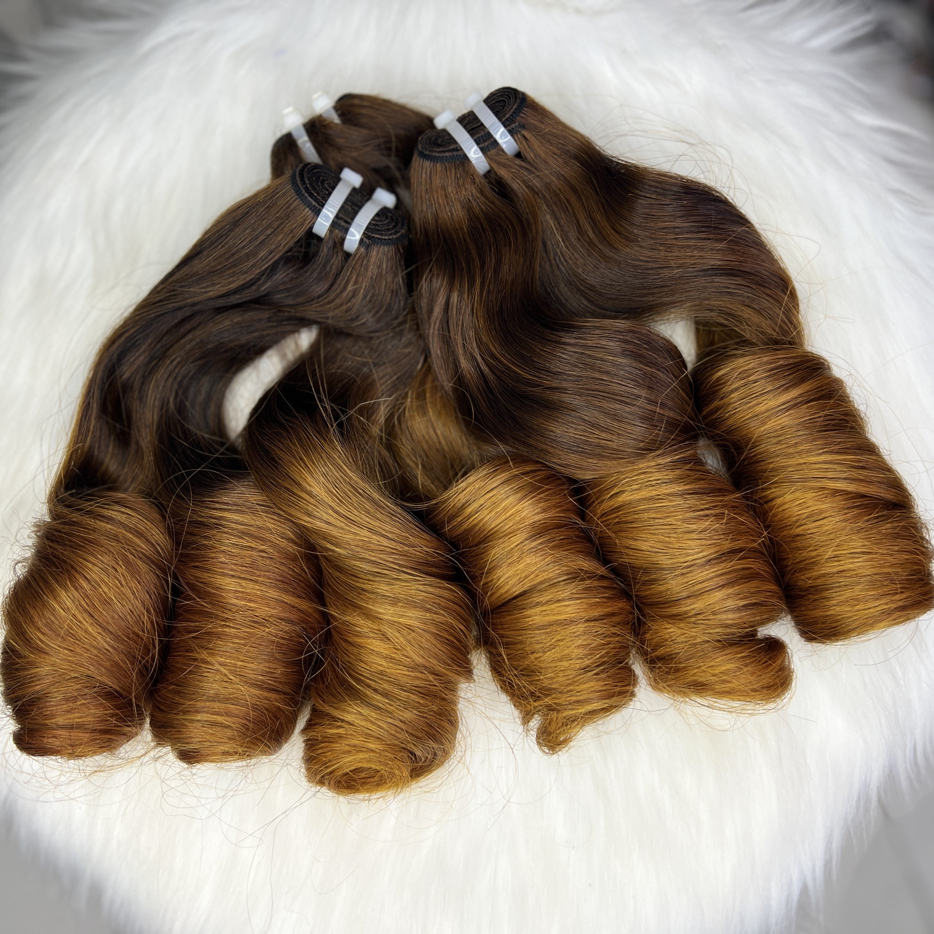 SDD BOUNCY CURLS ORANGE SHADES CUTICLE ALIGNED RAW VIETNAMESE HUMAN HAIR EXTENSIONS