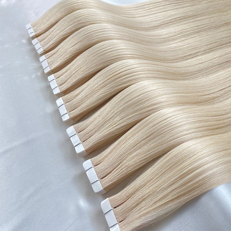 Raw Vietnamese Burmese Tape-In Cuticle Aligned Human Hair Extensions Straight Style