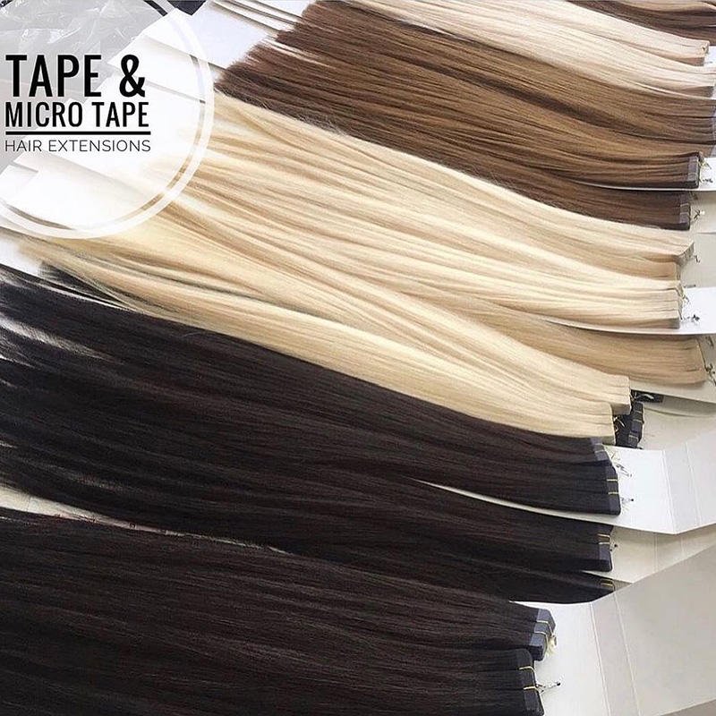 Raw Vietnamese Burmese Tape-In Cuticle Aligned Human Hair Extensions Straight Style
