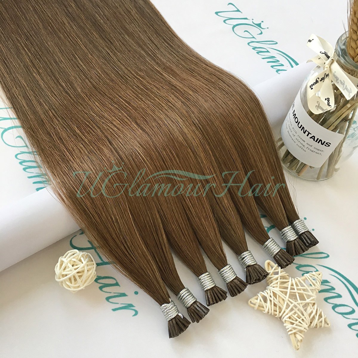 U Glamour Hair Raw Russian Wholesale Remy Natural Hair Human Double Drawn I Tip Hair Extensions