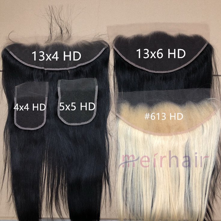 Wholesale 10A Small Knots 4x4 5x5 6x6 7x7 Pre Plucke Swiss Lace Virgin Hair Transparent ear to ear 13x4 hd lace frontal closure
