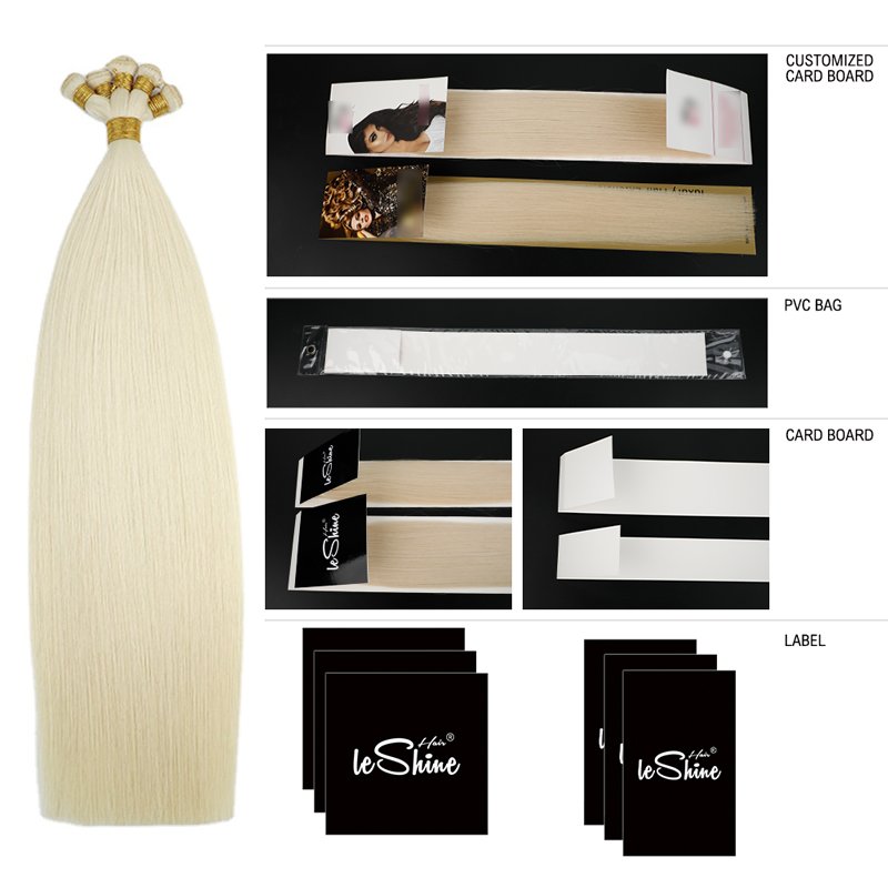 LeShine Russian Hair Extensions Handtied Weft Human Hair Extensions