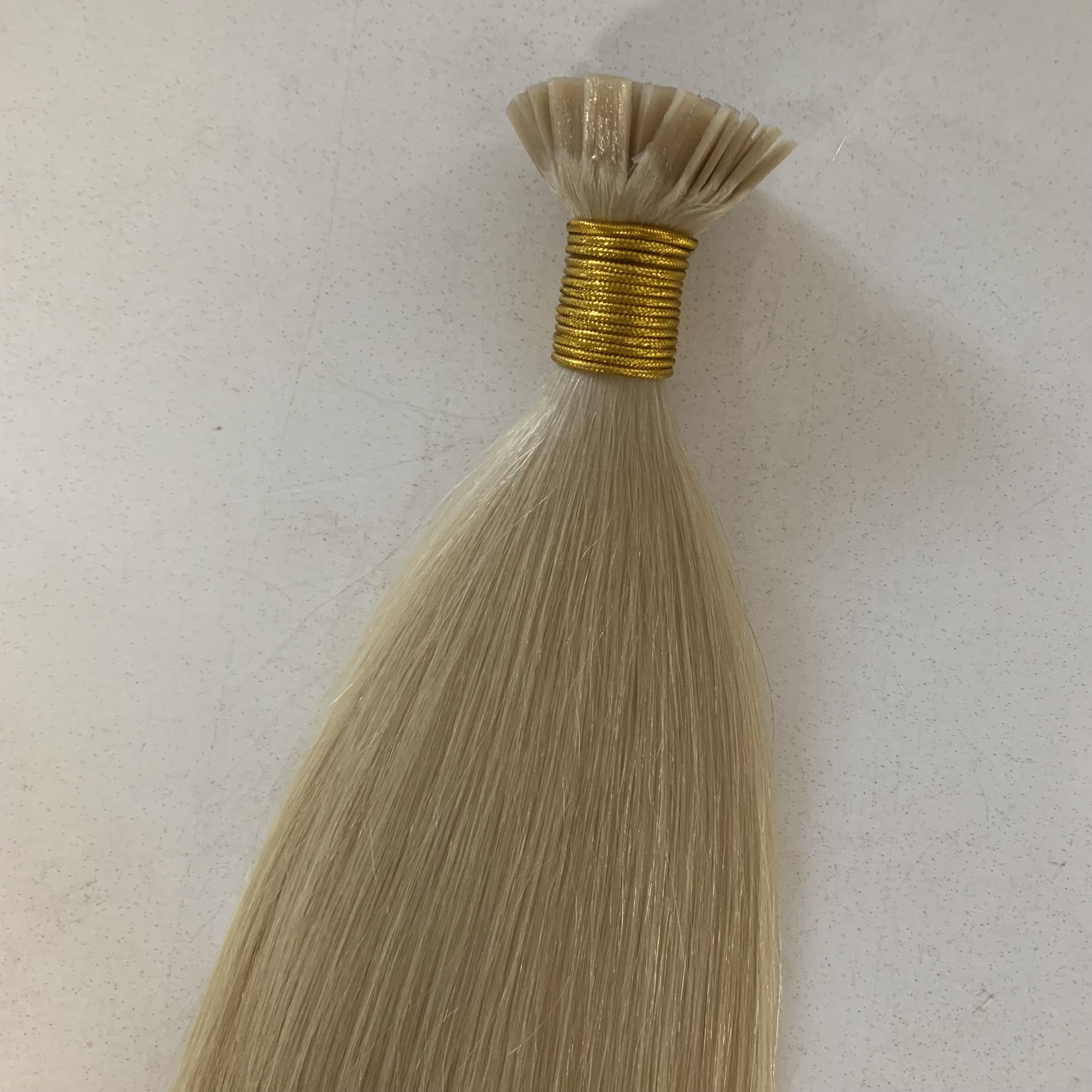 Pre Bonded Flat Tip Human Hair Extensions Keratin Italian Glue Cuticle Aligned Intact Hair Customized Color Raw Natural Hair