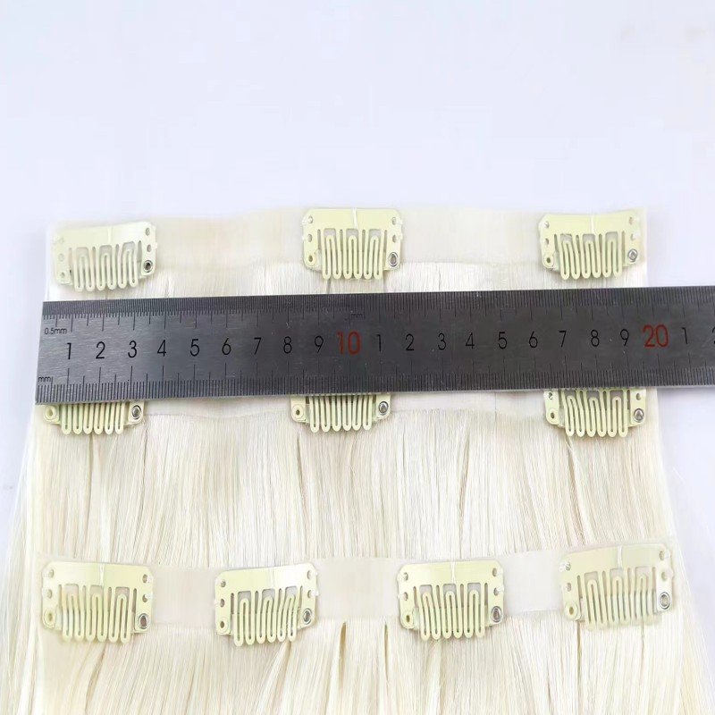 Wholesale Russian Virgin Bone Straight Clip In Hair Double Drawn Seamless PU Skin Weft Hair Extensions 100% Human Hair Pieces