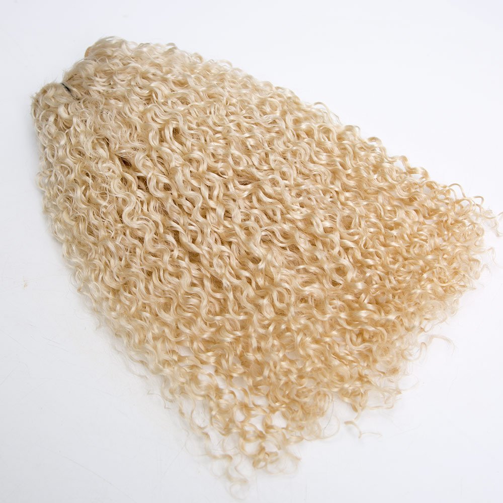 Virgin European Human Hair Extension White Blonde Color 100 Gram Curly Texture Human Hair Bundles