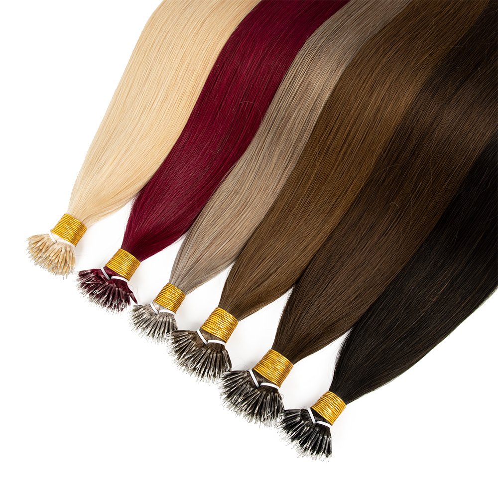 Double Drawn Human Hair Extensions Micro Nano Ring Wholesale Russian Nano Ring Hair Extension