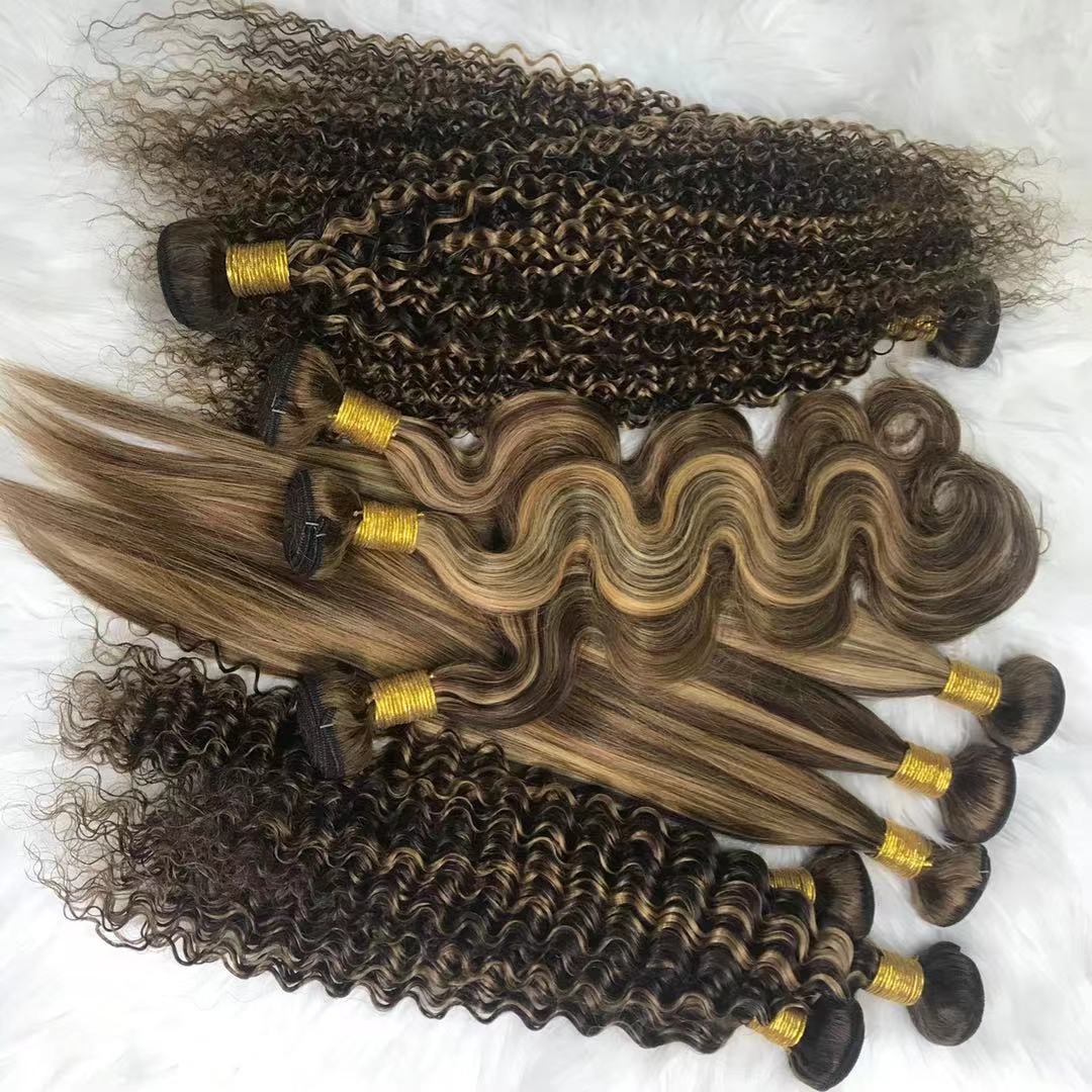 futura weft hair extensions raw afro curly perruque humain hair honey blonde color piano human hair bundles