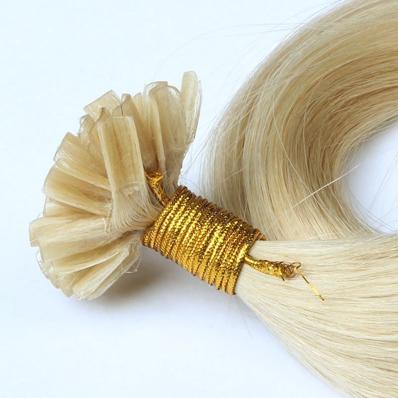 Brazilian Human Hair Extensions Blonde Color Prebonded Nail Tip Original Brazilian Human Hair