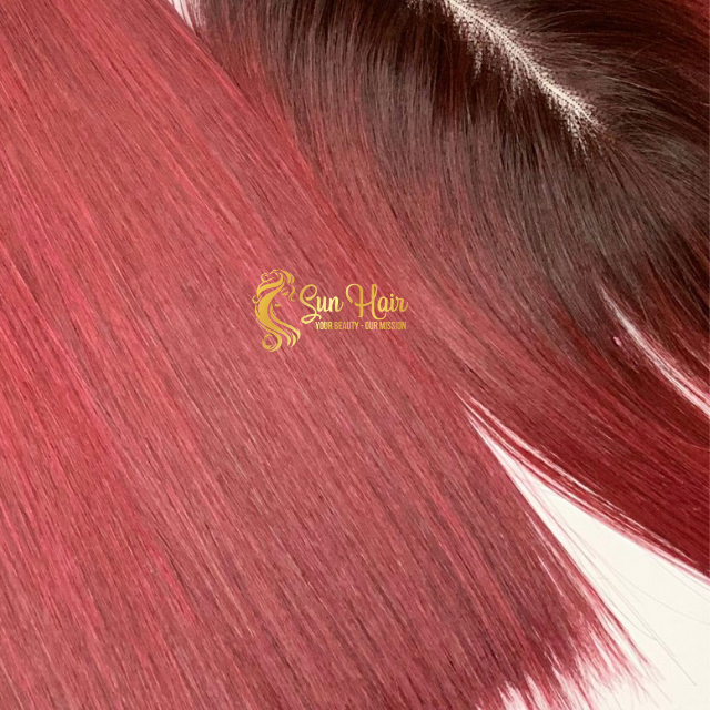 High Quality Product Swiss Lace Closure 2x6 Bone Straight Wine Color Small Knots Luxury Hair 100% Human Hair Extensions