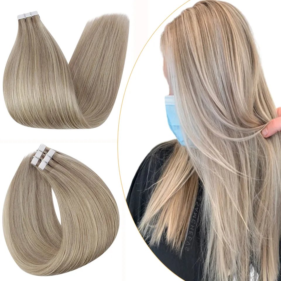 European Double Drawn Russian Human Hair Tape Hair Extension Invisible Skin Weft Tape in Human Hair Extensions