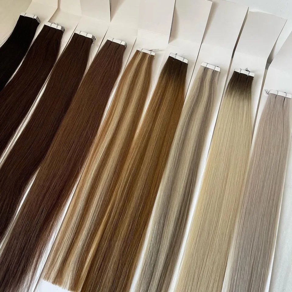 European Double Drawn Russian Human Hair Tape Hair Extension Invisible Skin Weft Tape in Human Hair Extensions