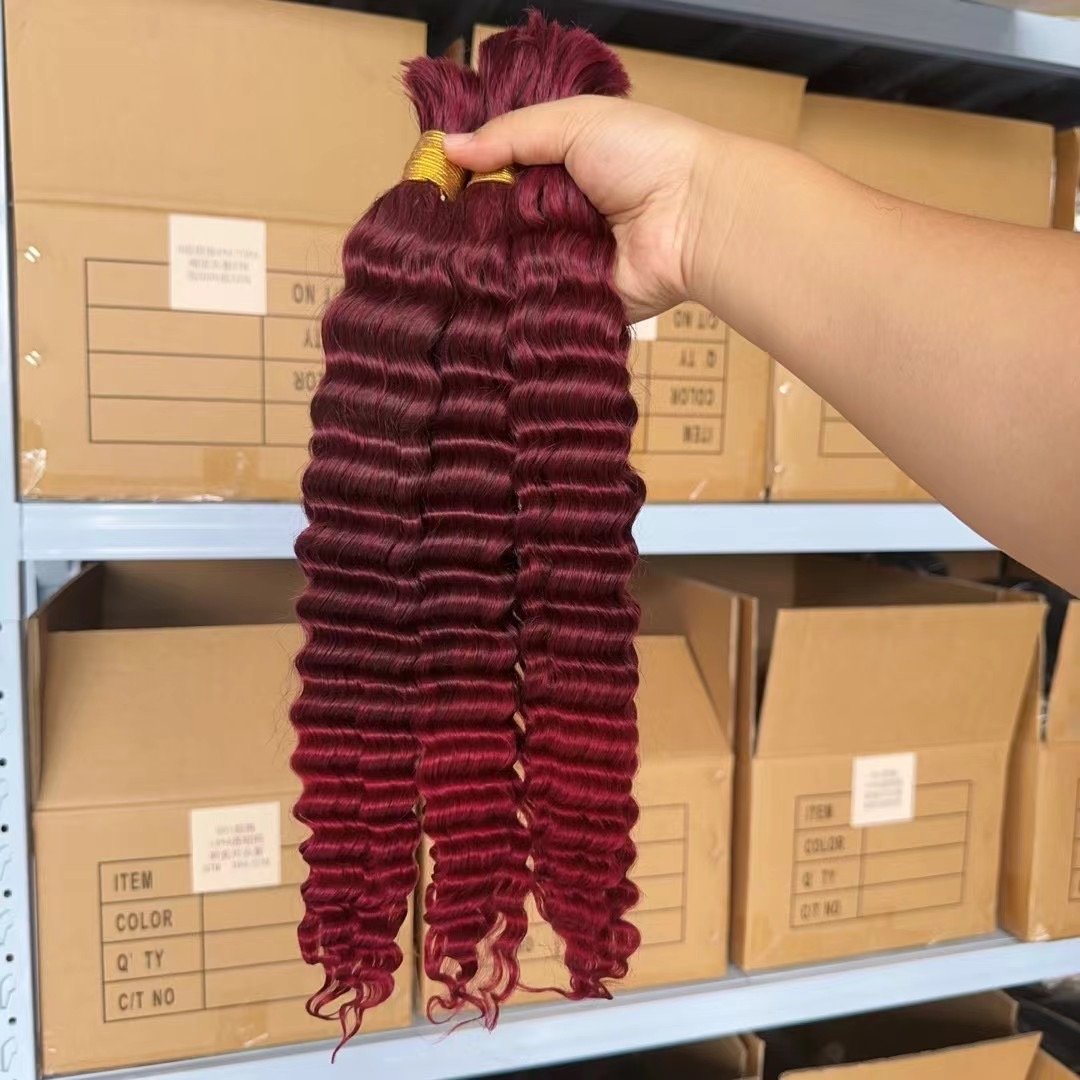 100g Human Braiding Hair Bundle Deep Wave Bulk Human Hair Bundles For Braiding No Weft Curly Hair Bulk For Boho Braids