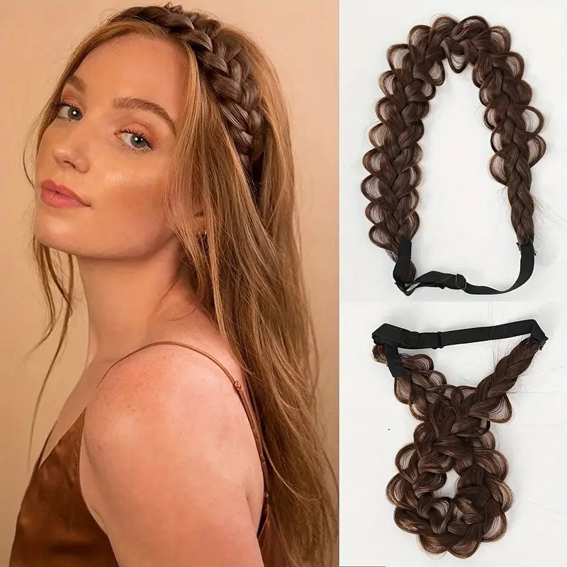 Adjustable Stylish Twist Braided Headband for Women Chic Design Synthetic Hairpiece