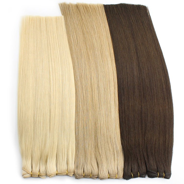 Factory Price Full Cuticle Unprocessed Double Drawn Virgin Remy Sew In Human Hair Extensions