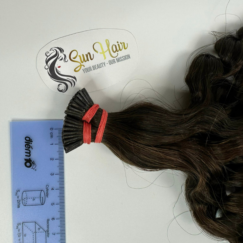 Wholesale Hot Product Dark Brown Color Deep Curly Raw Unprocessed Cuticle Aligned Keratin I-Tip 100% Human Hair Extensions