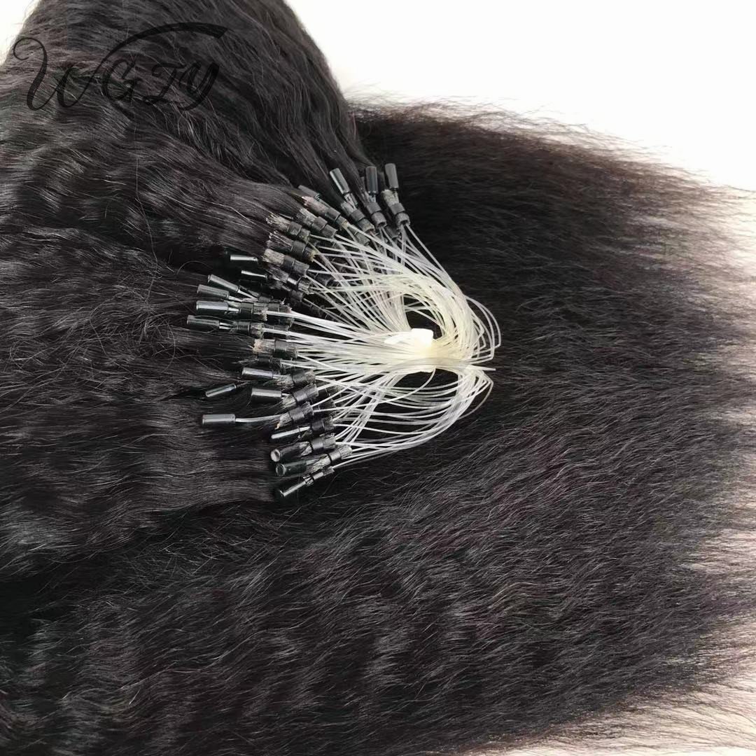 Kinky Straight Unprocessed Brazilian Micro I Tip Cuticle Aligned Raw Virgin Hair Weave Microlink Human Hair extensions
