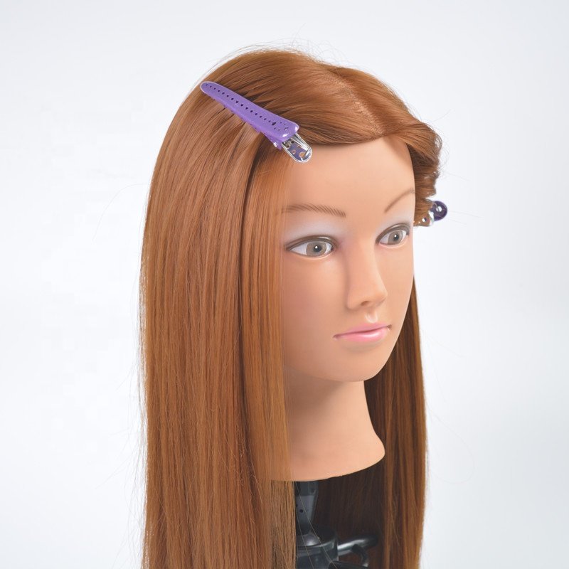 Wholesale Brown Synthetic Hair Training Heads for Hairdresser Mannequins Training Doll Heads