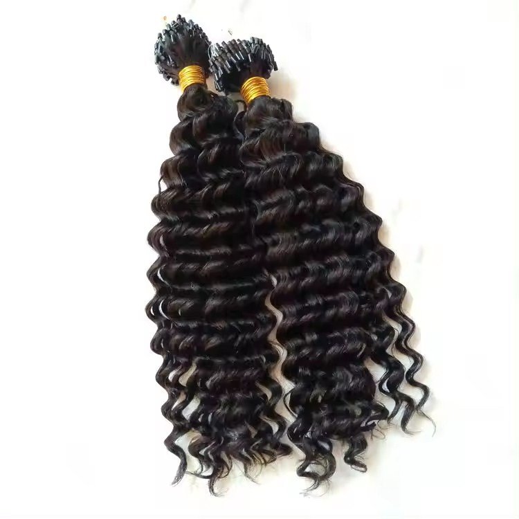 Hot Selling Micro Loop Ring Hair Extensions Deep Wavy 100% Indian Virgin Human Hair Extensions Micro Links The Newest Method