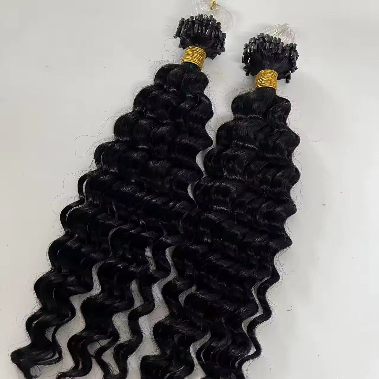 Hot Selling Micro Loop Ring Hair Extensions Deep Wavy 100% Indian Virgin Human Hair Extensions Micro Links The Newest Method