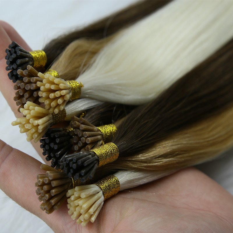 Wholesale Raw Cuticle Aligned Russian Itip Hair Extension Keratin Stick I Tip Remy Human Hair Extensions