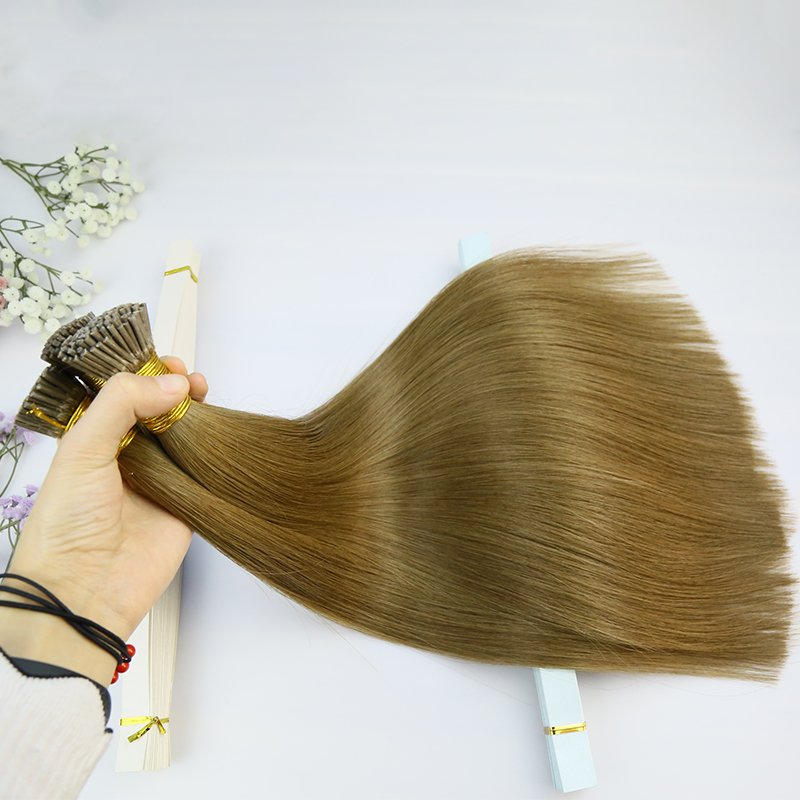Wholesale Raw Cuticle Aligned Russian Itip Hair Extension Keratin Stick I Tip Remy Human Hair Extensions