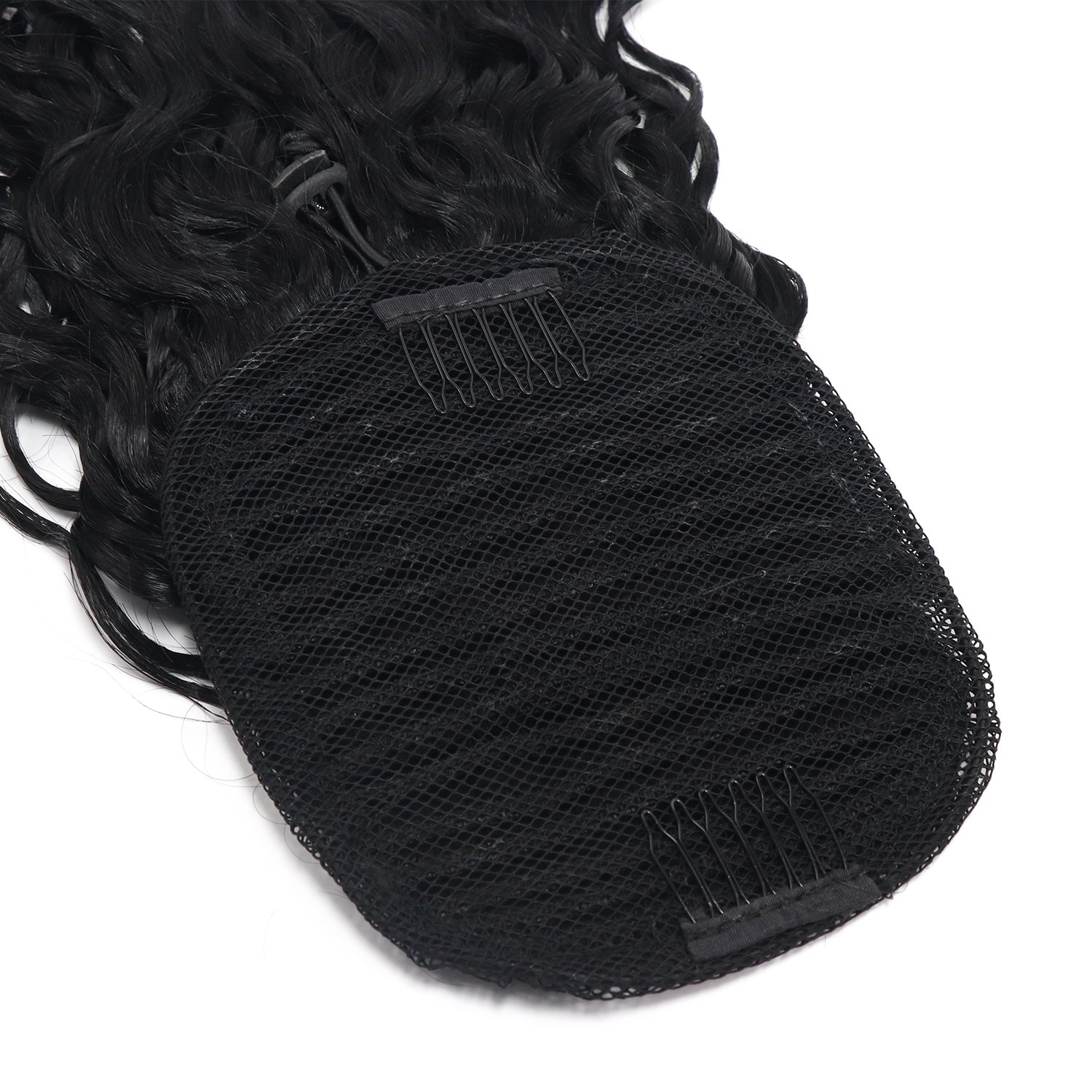 Long Water Wavy Ponytail 12A Virgin Human Hair Pigtail Clip-on Ponytail Hair Extensions Women 1 Piece Brazilian Hair for Black