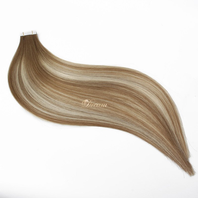 Wholesale New design full density Genius tape in human hair extension with glue long tape in