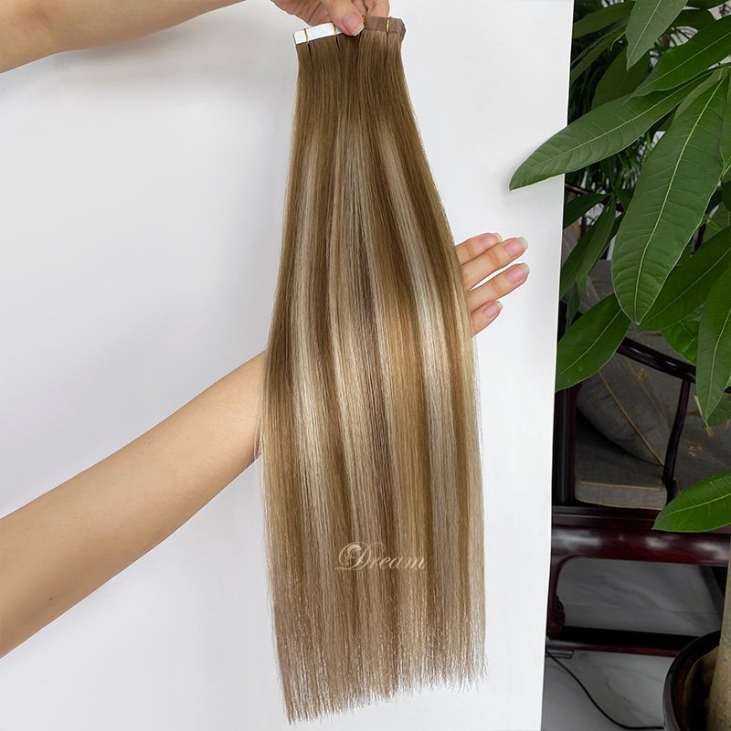 Wholesale New design full density Genius tape in human hair extension with glue long tape in