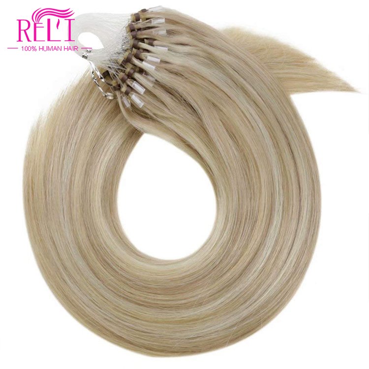 Free Sample Wholesale 12A Remy Micro Link Beads Nano Ring Hair Extensions Double Drawn Russian Human Hair Extension Nano Ring