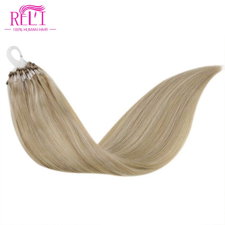 Free Sample Wholesale 12A Remy Micro Link Beads Nano Ring Hair Extensions Double Drawn Russian Human Hair Extension Nano Ring