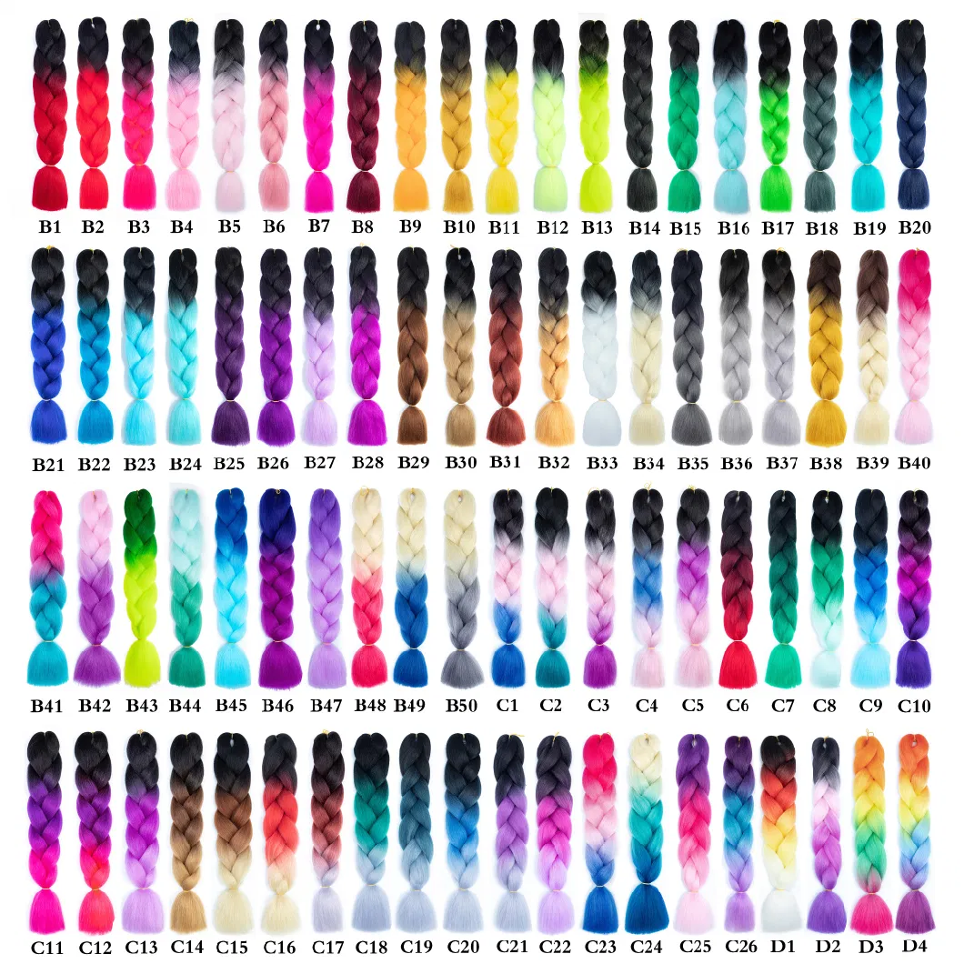 Wholesale Price Synthetic Yaki Jumbo Braid Kanekalon fiber hair Hot Selling Color 24" Jumbo Braiding Hair For Women