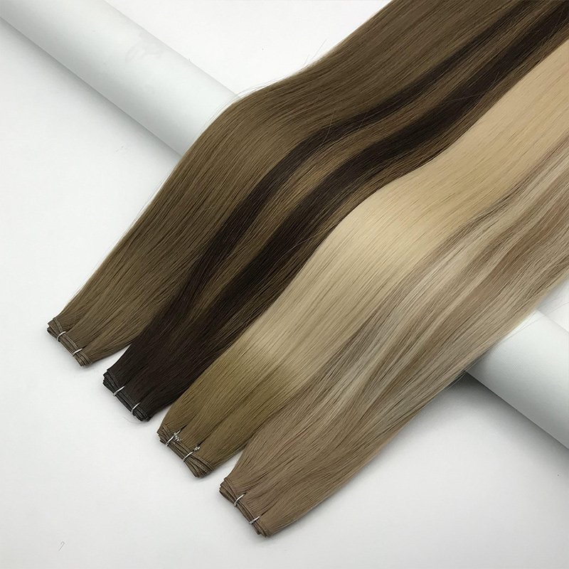 New Arrival Double Drawn Genius Weft Cuticle Aligned Russian Human Hair Extension Genius Hair Weft