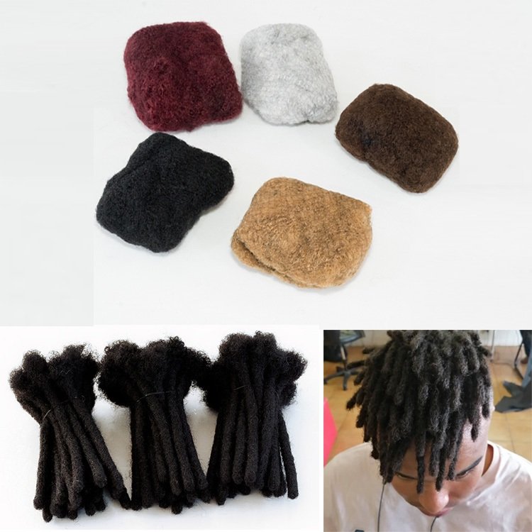 Afro Kinkys Bulk Human Hair for Dreadlock Extensions 8 Inches 30 Gram Natural Loc Repair Afro Kinky Braiding Human Hair for Locs