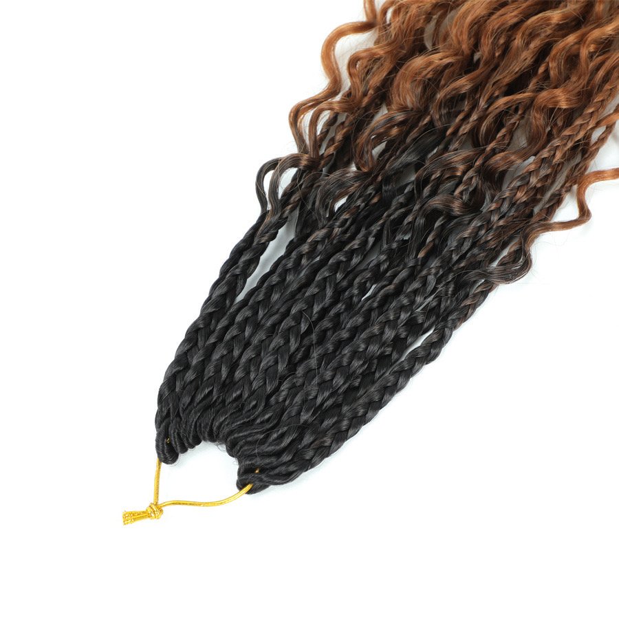 Goddess Box Braids Crochet Hair Boho Box Braids with Curly Ends Bohemian Crochet Braids blonde hair extension for Black Women