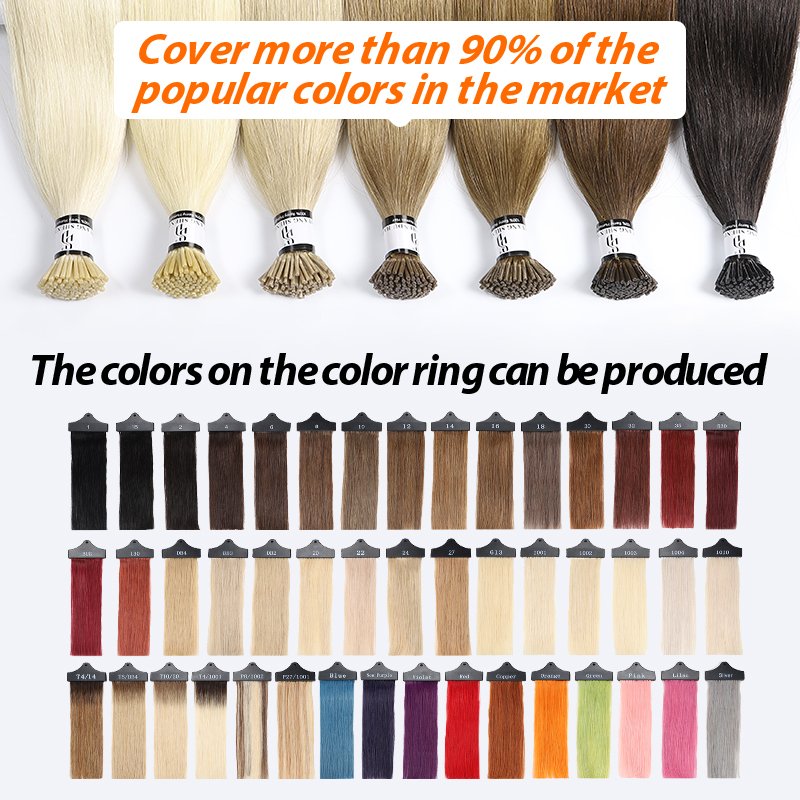 wholesale 100g i tip raw virgin hair straight i-tip 100% remy hair russian color #1b raw double drawn itip human hair extensions