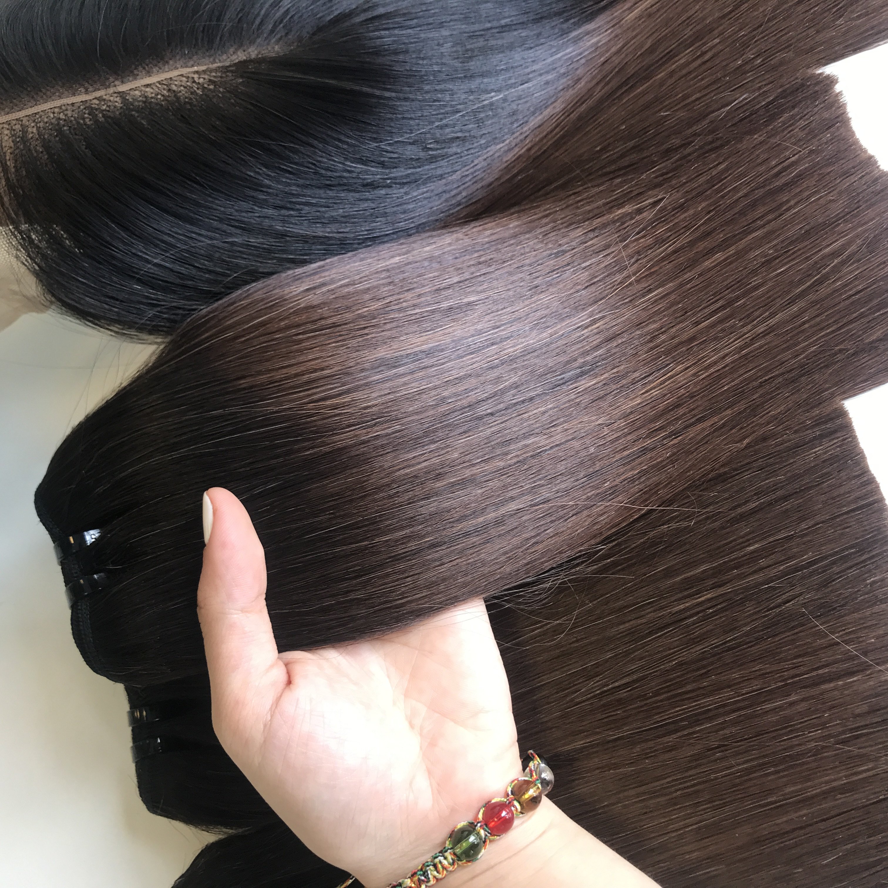 Cuticle Aligned Bundles Vrigin Vietnamese Hair Human Hair Extension Genius Weft Vietnamese Raw Bone straight Double Drawn Hair