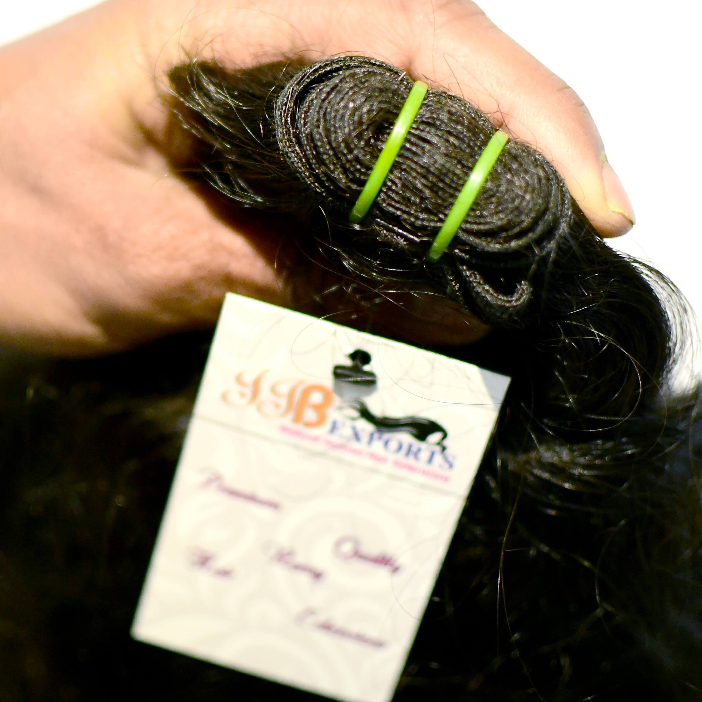 100% Raw Double Drawn Human Hair Extension Virgin Indian Temple Raw Hair Weft, Brazilian Cuticle Aligned Machine Wefted Hair