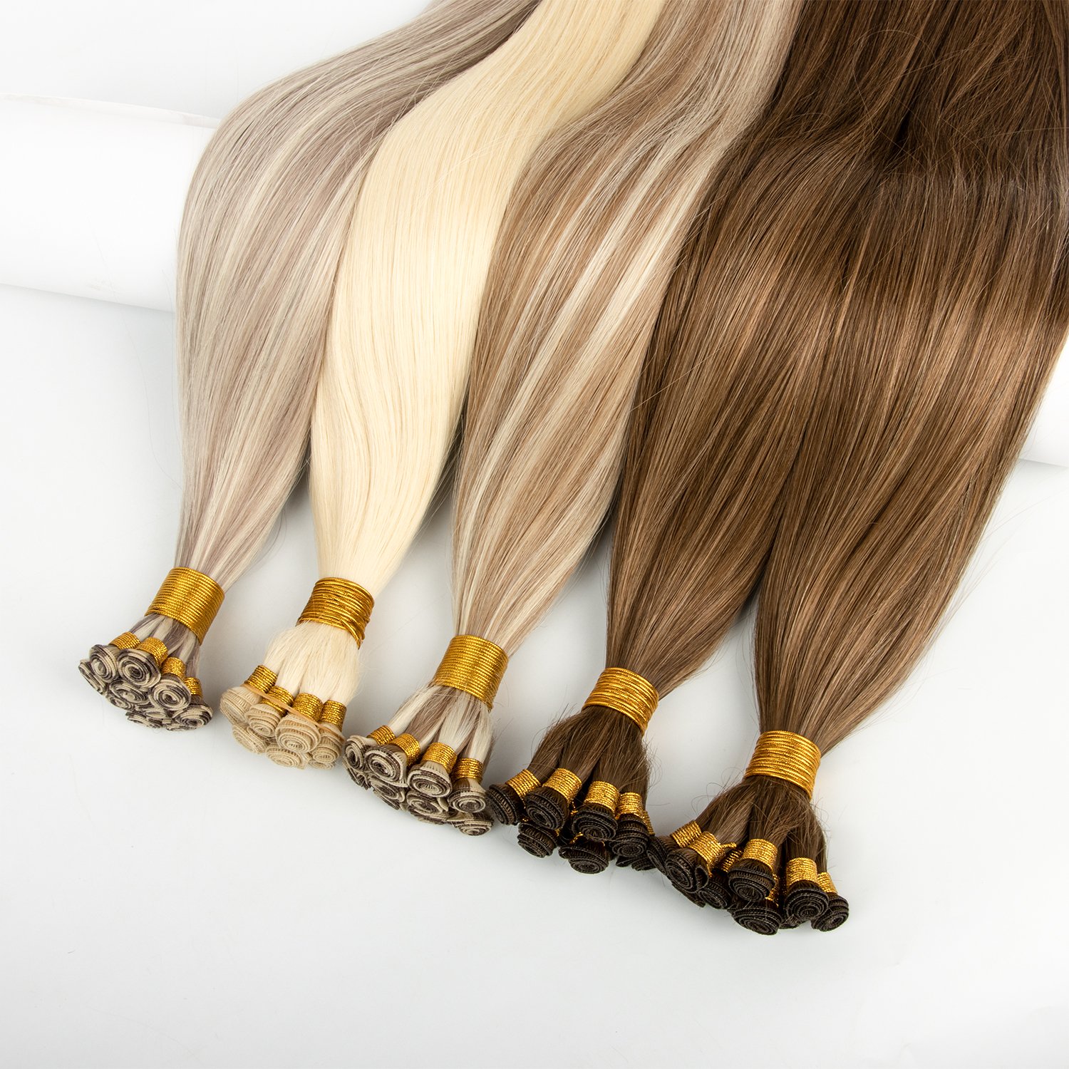 Luxury Hair Brand 100% Human Remy Russian Hair Double Drawn Hand Tied Weft Human Hair Extensions