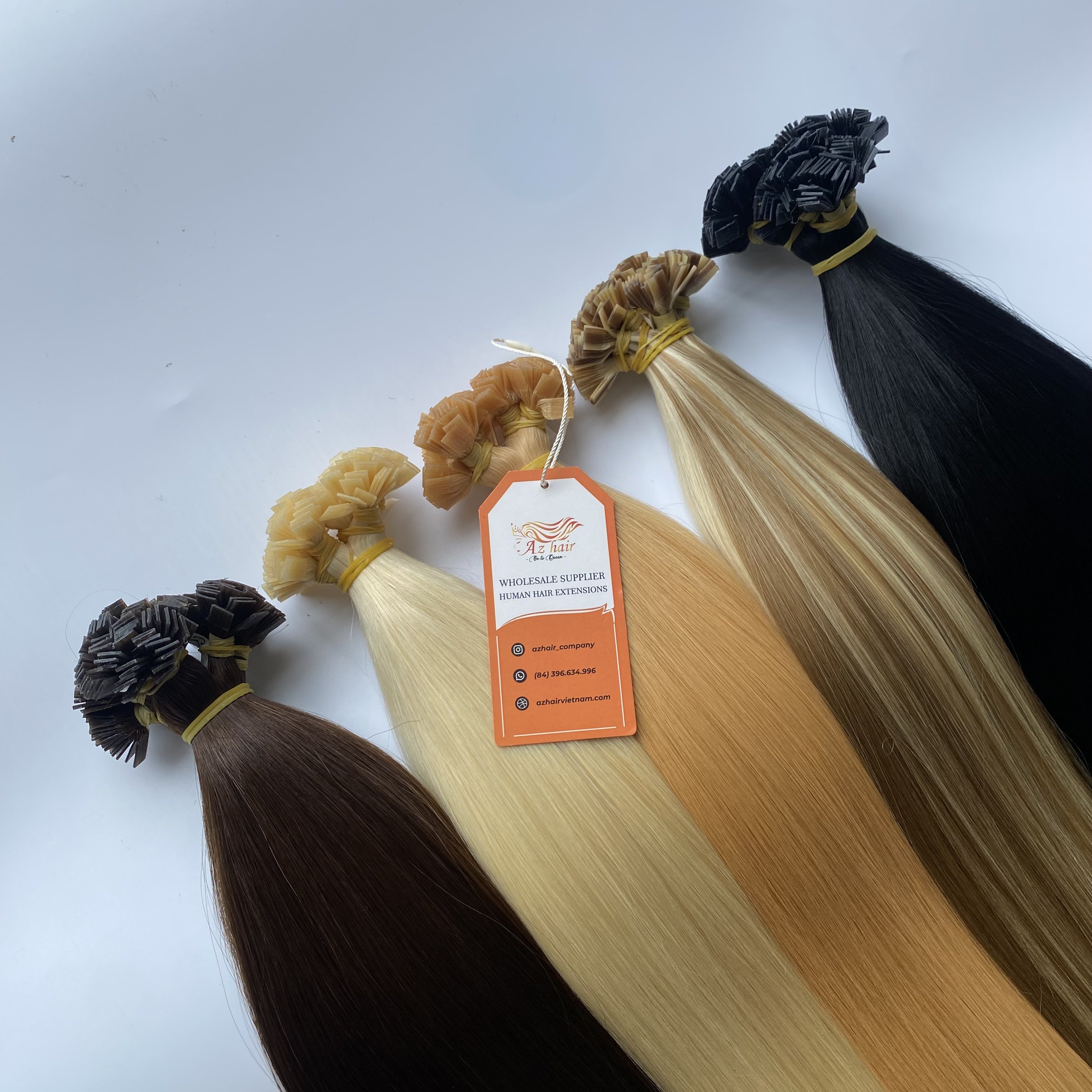 Top Grade 12A Keratin Bond Flat Tip Human Hair Extensions Full Cuticle Aligned Hair With Best Wholesale Price From Vietnam