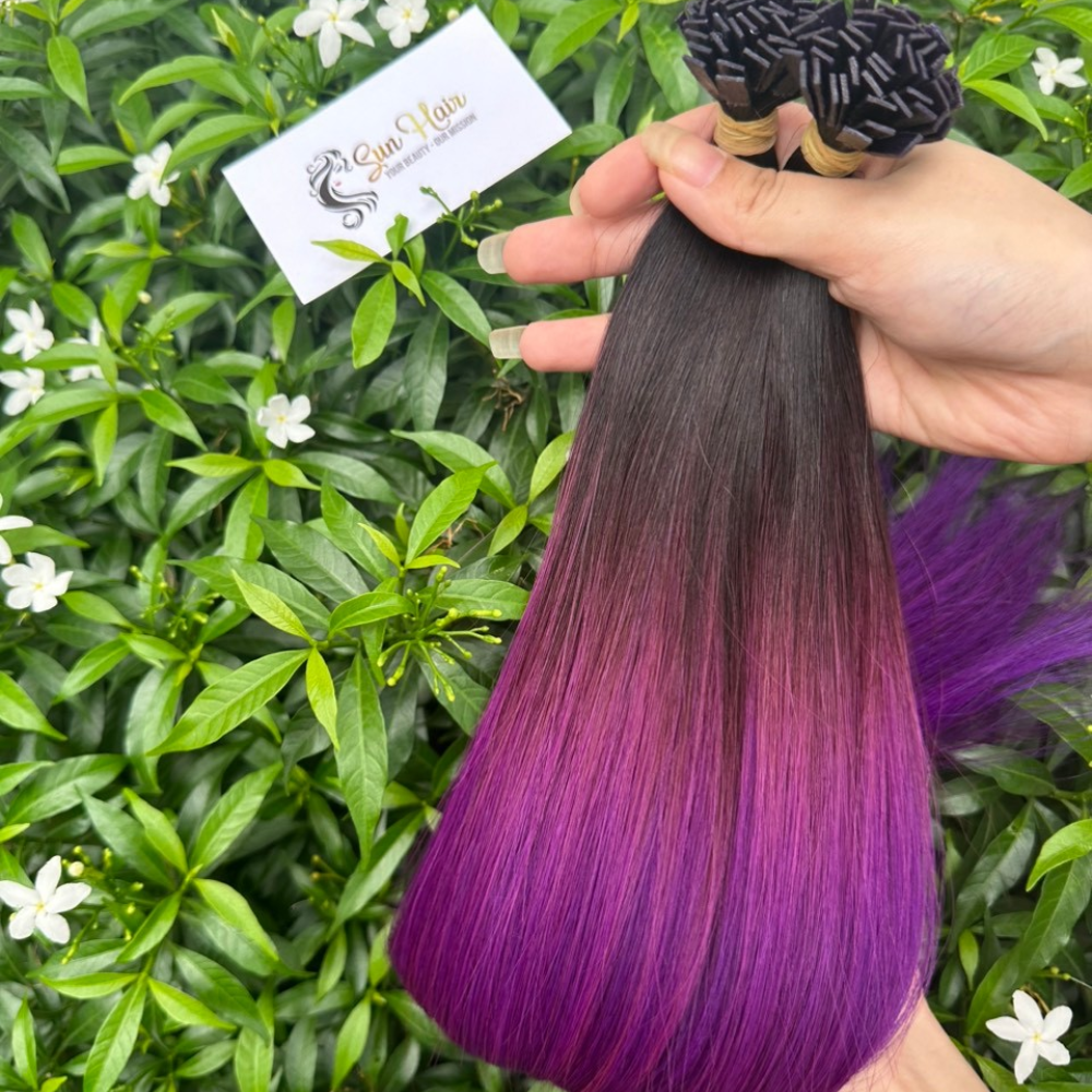 Wholesale Fashionable Color Double Drawn Flat Tip Keratin Hair 100% Vietnamese Human Hair Extensions By Sun Hair