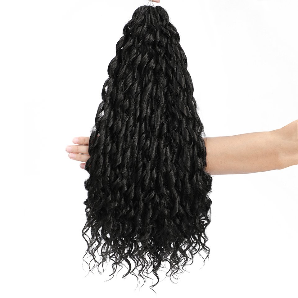 Jessica 22 Inch Deep Wavy Twist Crochet Hair Synthetic Afro Curly Hair Crochet Braids Ombre Brown Braiding Hair Extensions