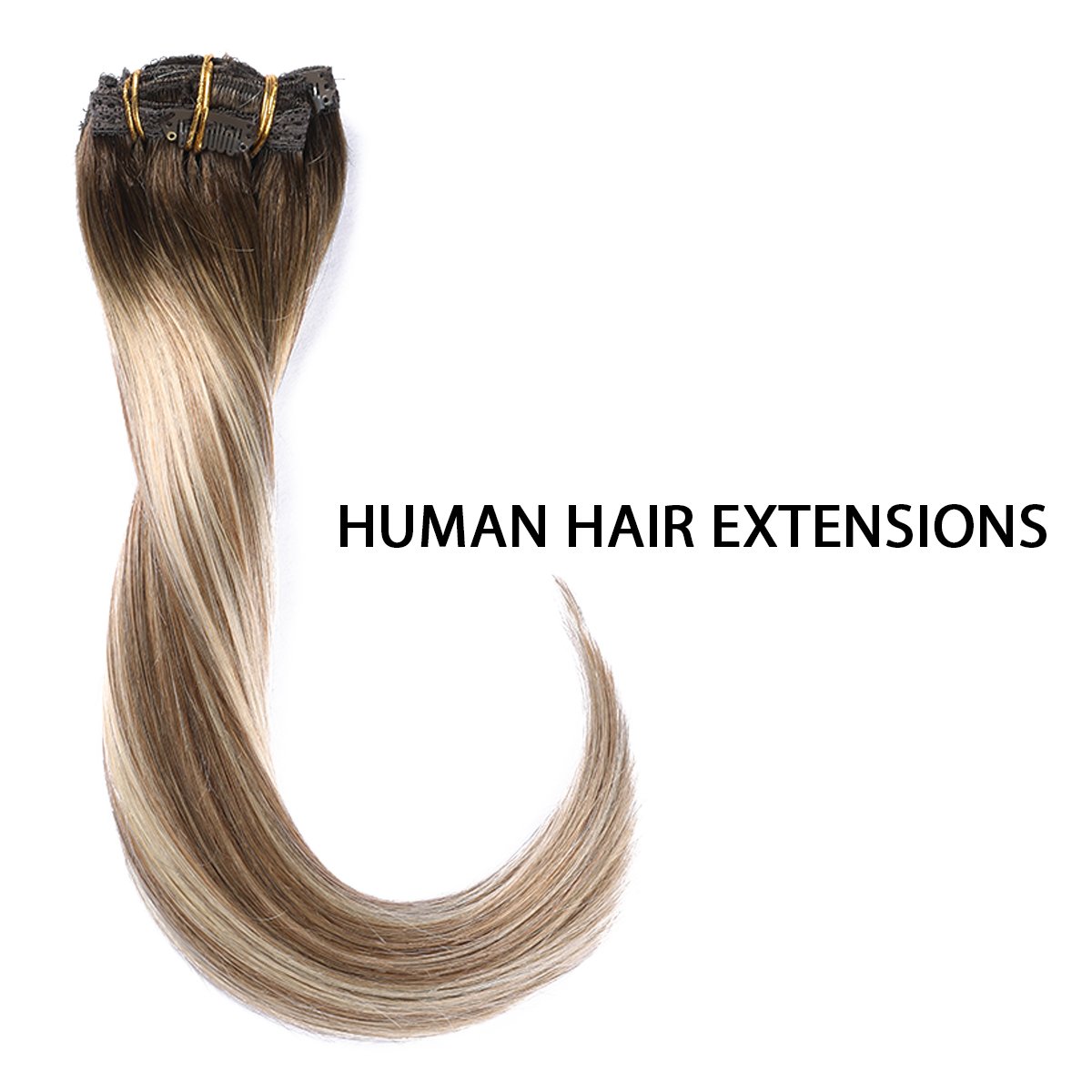High quality virgin Remy European human Hair Balayage Color full thciness clip Ins human Hair Extensions