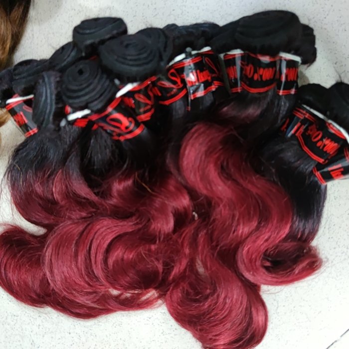 Letsfly Hot Selling Ombre Colored Body Wave Brazilian 9A Remy Hair Human Hair Extensions Bundles Fast Shipping