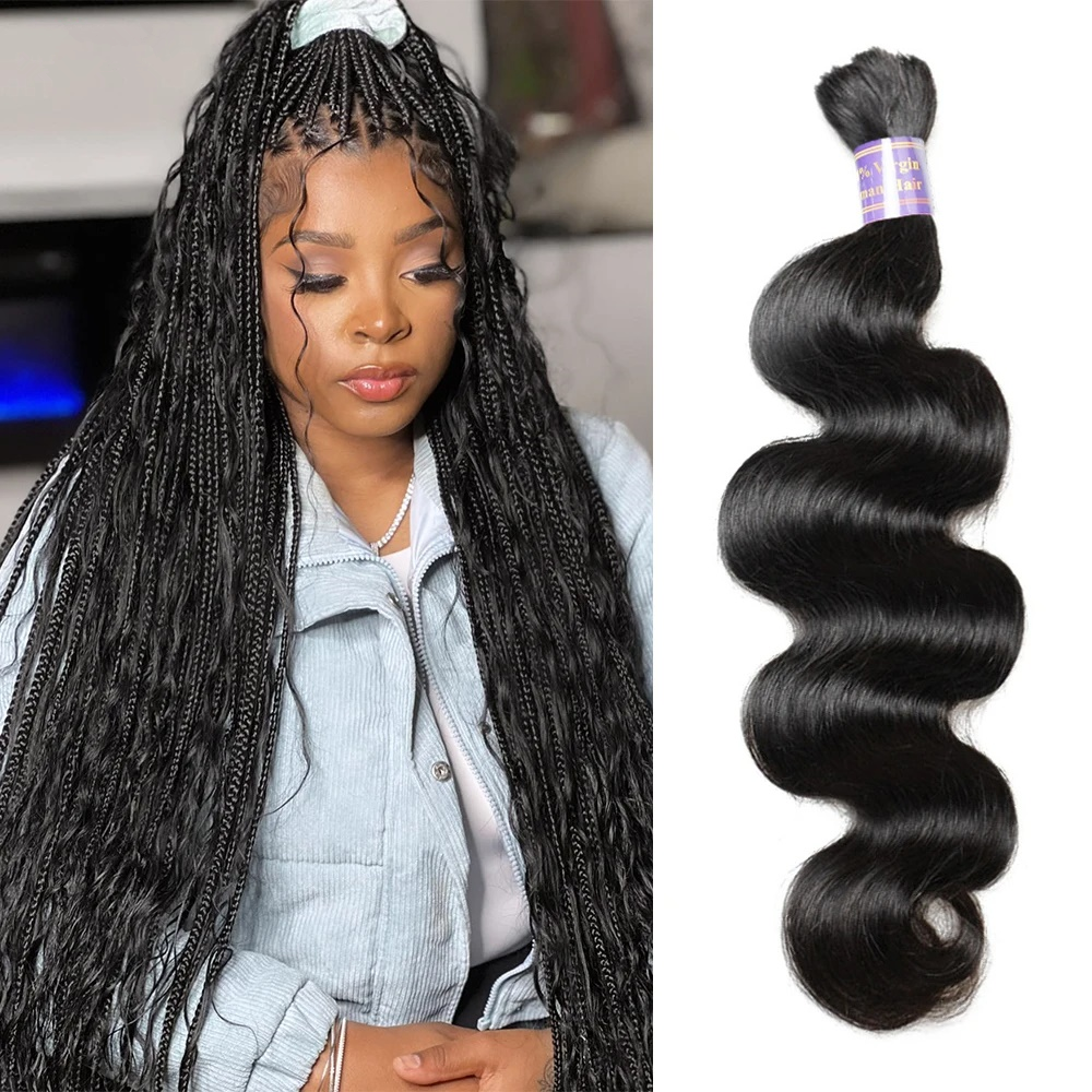 Deep Wave Bulk Human Hair For Braiding Body Wave 100% Unprocessed Bulk Extensions No Weft Water Curly Human Hair For Braiding