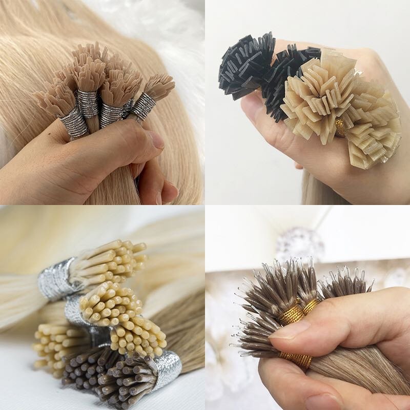Wholesale Double Drawn Flat Tip Hair Fusion K Tips Pre-bonded Keratin Human Hair Extension
