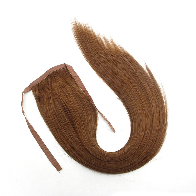 Fast Delivery Natural Straight Brazilian Remy Drawstring Pony Tail Human Hair Extensions Wrap Around Ponytails